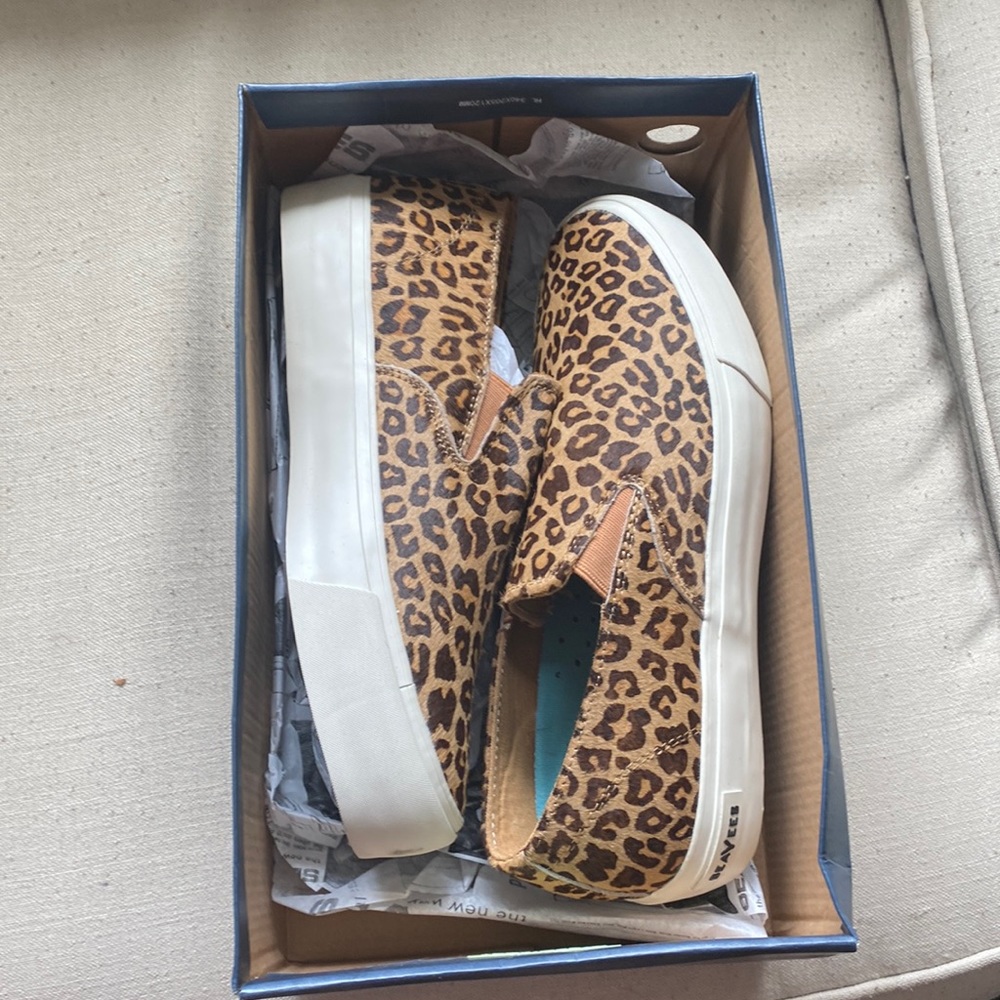 COPY - Brand new Seavees. Women’s sz 11 slip on Baja platform cowhide leopard p…